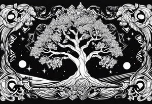 A psychedelic olivevtree tattoo idea