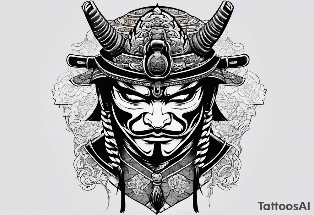Samurai mask tattoo idea