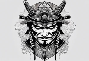 Samurai mask tattoo idea
