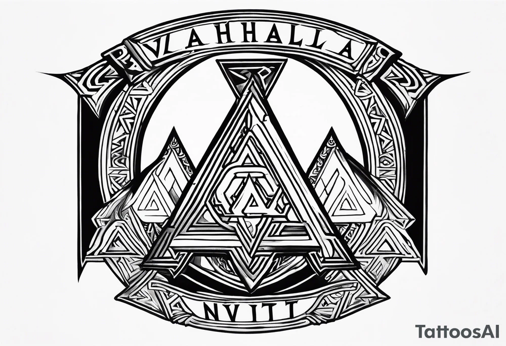 Valhalla 
valknut sword axe tattoo idea