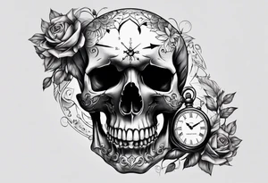 Skull which shows a specific time tattoo idea