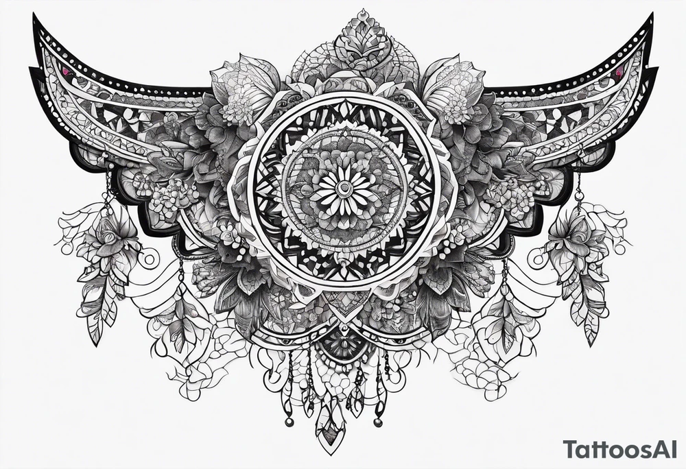 lace sternum tattoo idea