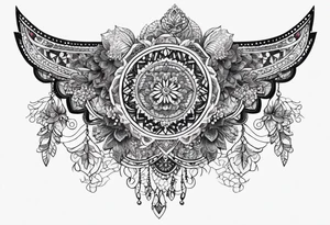 lace sternum tattoo idea