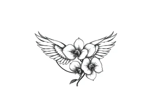 infinity loop with wings inside and an orchid tattoo idea