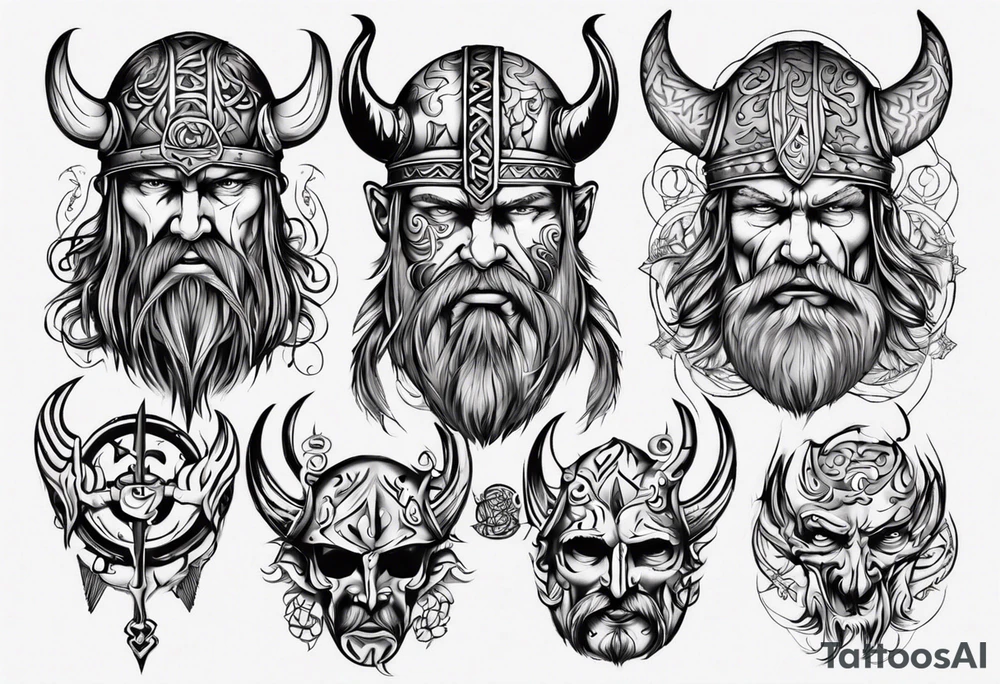 Viking face tattoo idea