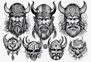 Viking face tattoo idea