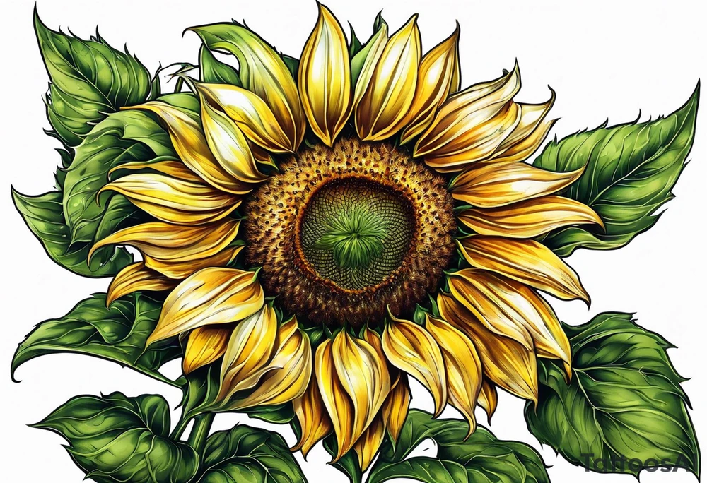 Sunflower for a male tattoo idea