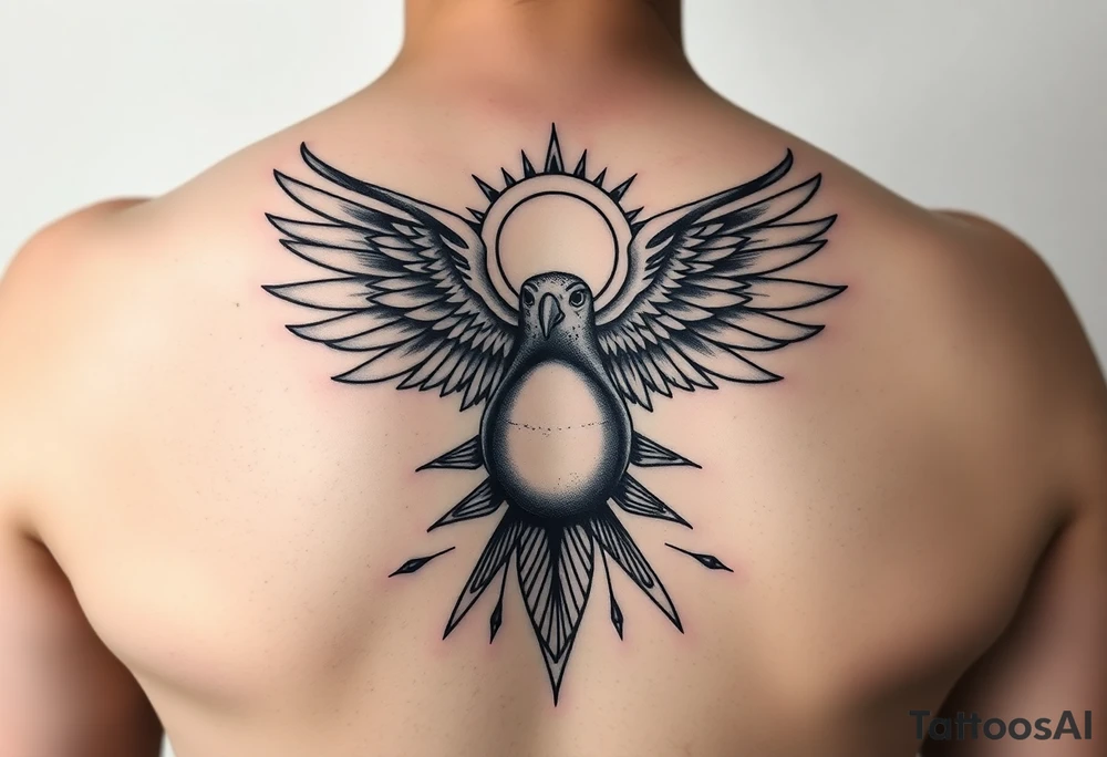 Assimetrical geometric design.hermann hesse demian. Abraxas bird, egg, sun tattoo idea