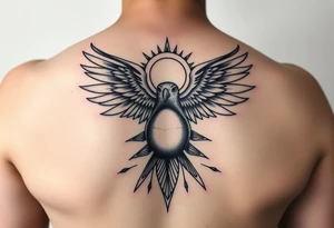Assimetrical geometric design.hermann hesse demian. Abraxas bird, egg, sun tattoo idea