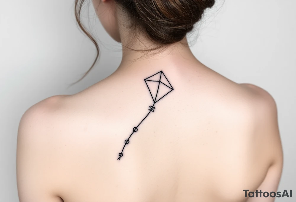 hand letting go kite tattoo idea