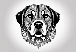 Koolie dog face portrait tattoo idea