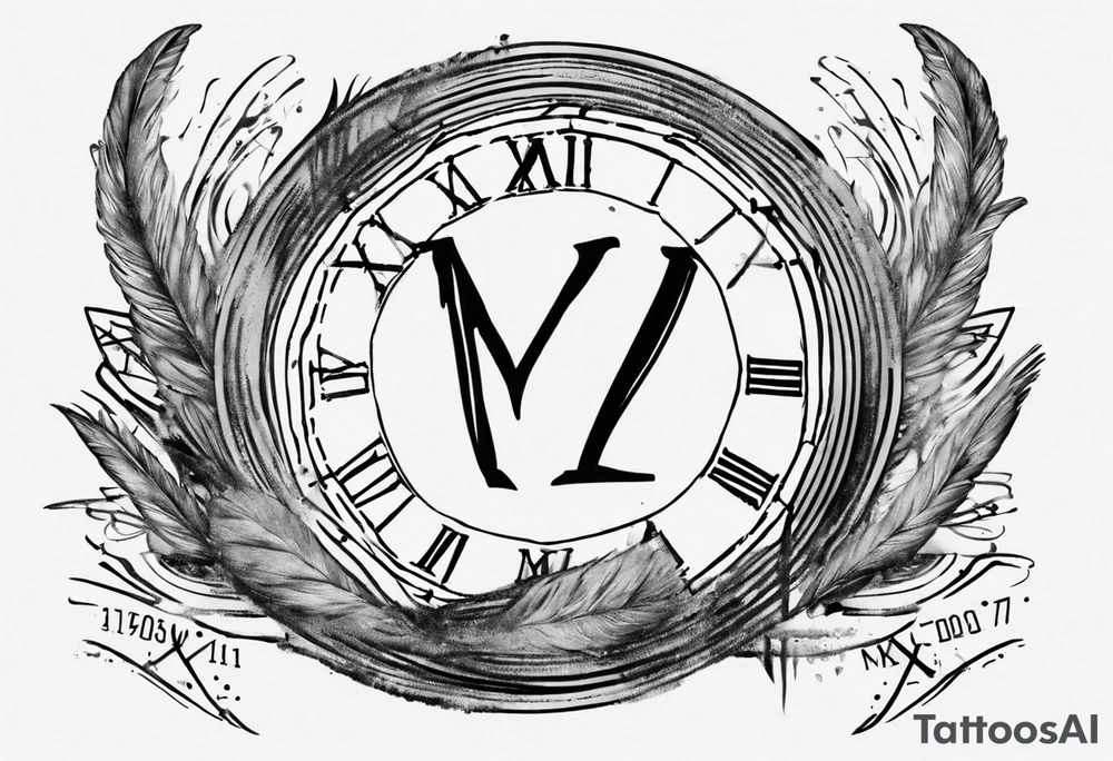 Roman numeral date filled it with fingerprint tattoo idea