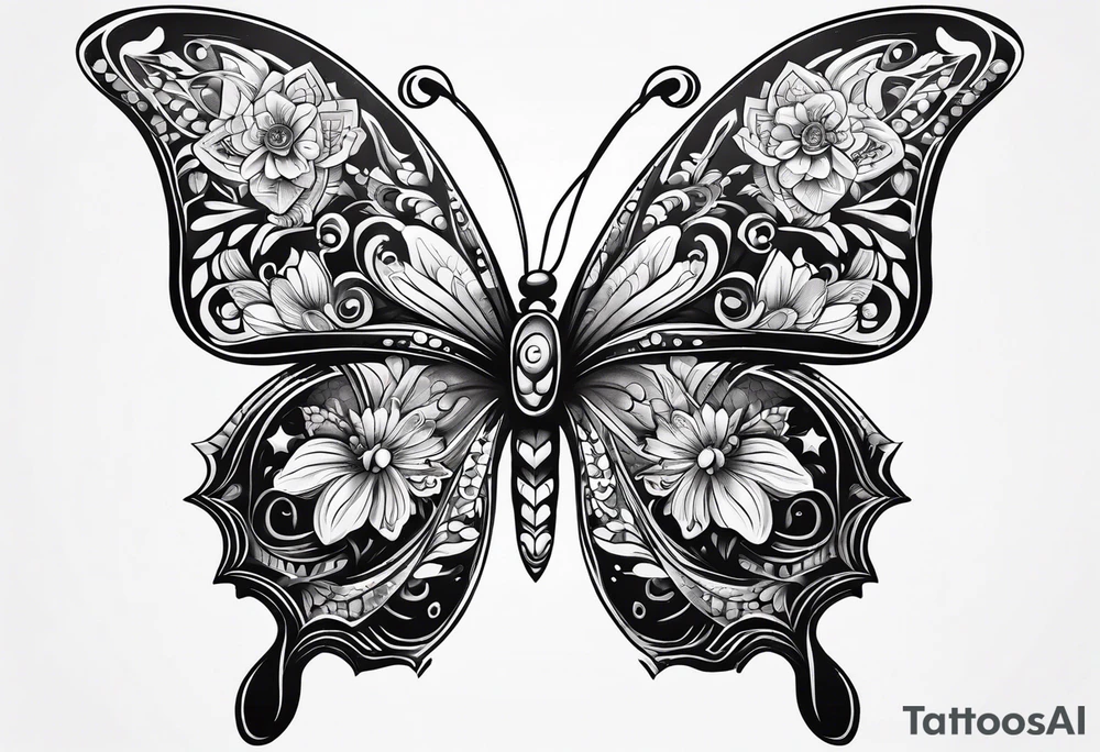 day of the dead butterfly tattoo idea