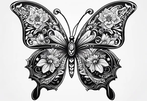 day of the dead butterfly tattoo idea