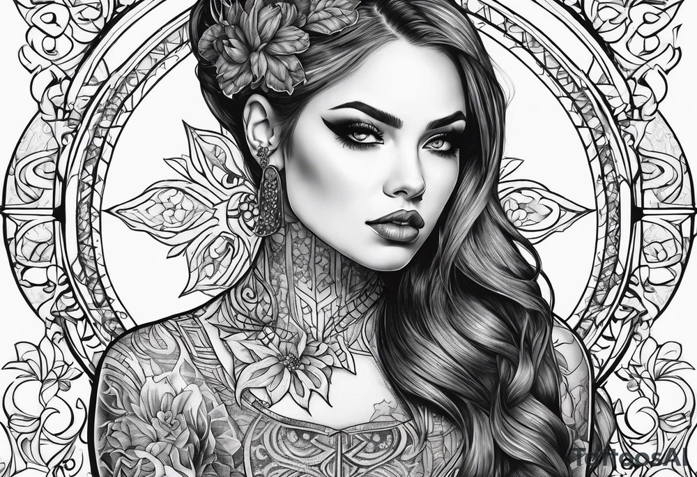 Gothic woman tattoo idea