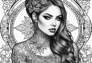 Gothic woman tattoo idea