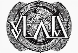Valhalla sword shield dragon axe Valknut helm of awe tattoo idea