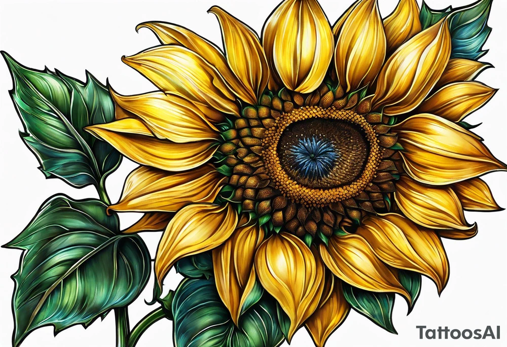a sunflower tattoo idea