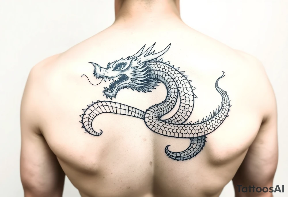 powerful majestic Thai Naga tattoo idea