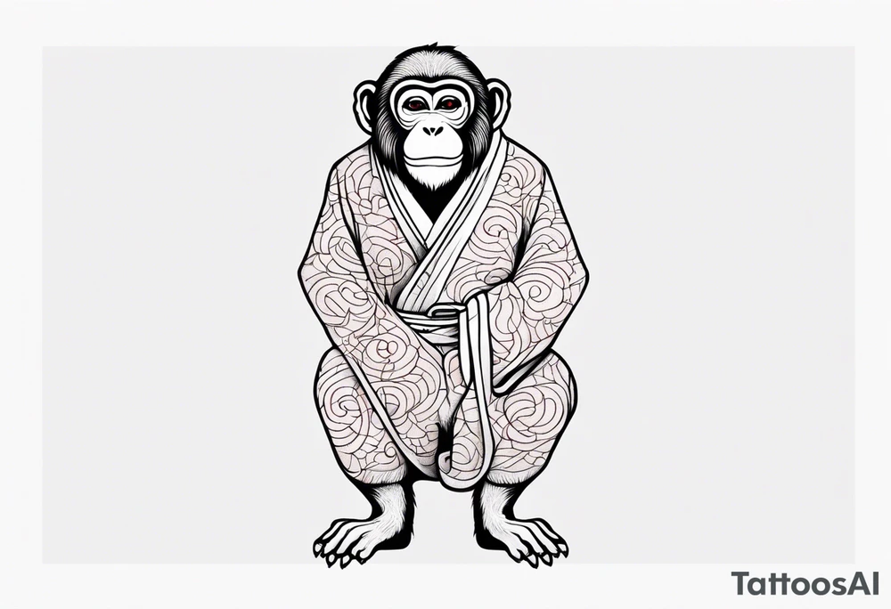 full body monkey with japansese design tattoo idea
