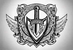 Valhalla 
Sword shield battle tattoo idea
