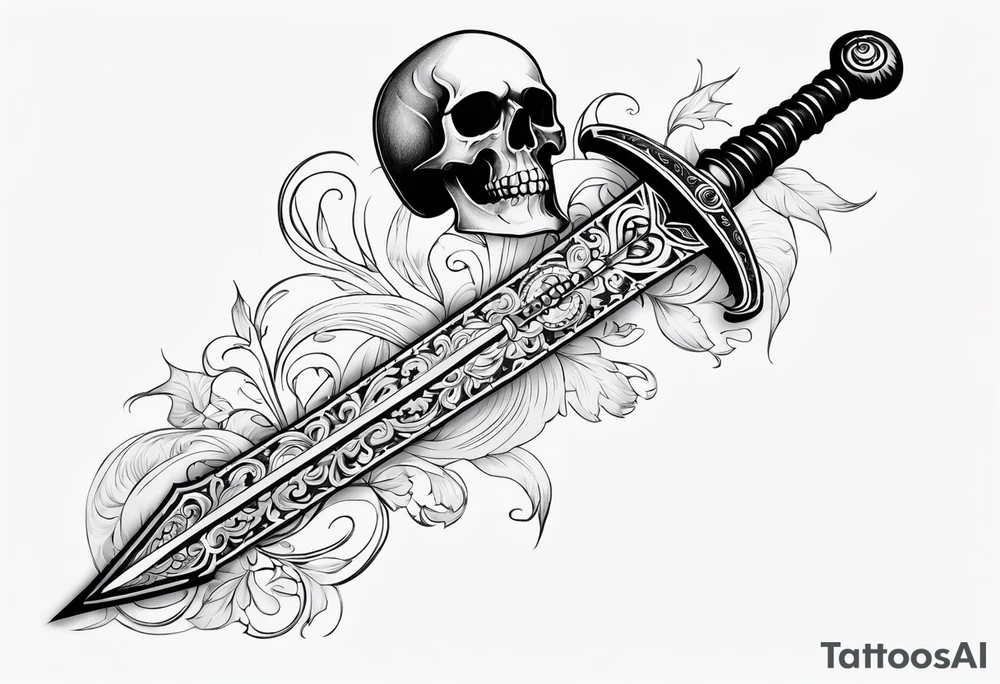 Sword and skull tattoo idea