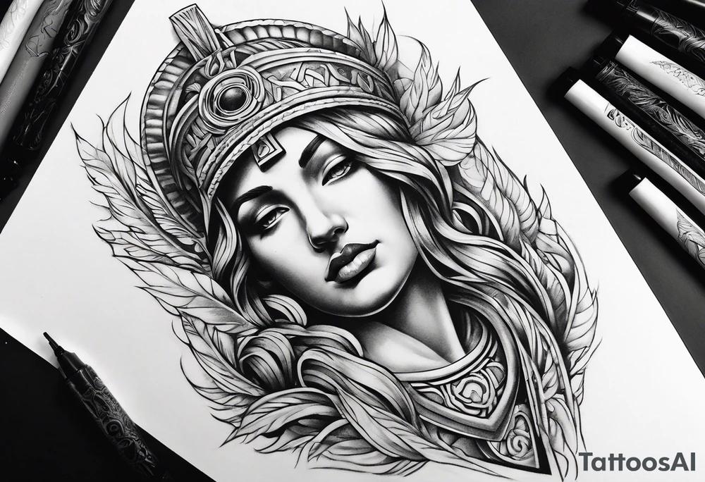 roman inspired half sleeve tattoo idea