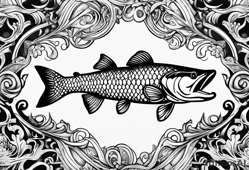 Musky with an infinity sign tattoo idea