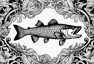 Musky with an infinity sign tattoo idea