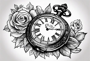 Pocket watch and words saying Not All Those Who Wander Are Lost, describing past life events tattoo idea