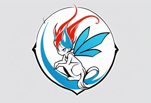 A fairy with a tail that is the fairy in the Fairy Tail anime guild logo tattoo idea