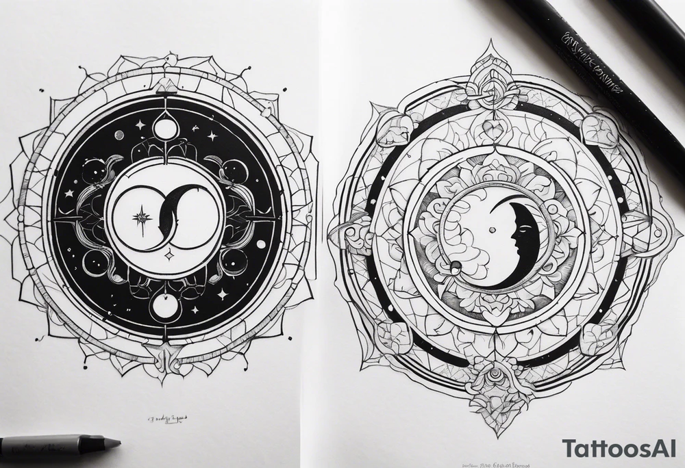 Astrology, Gemini, Natal Chart, angelic, soul mates, vision, planetary, ying yang, the moon, third eye, mystical
armband tattoo idea