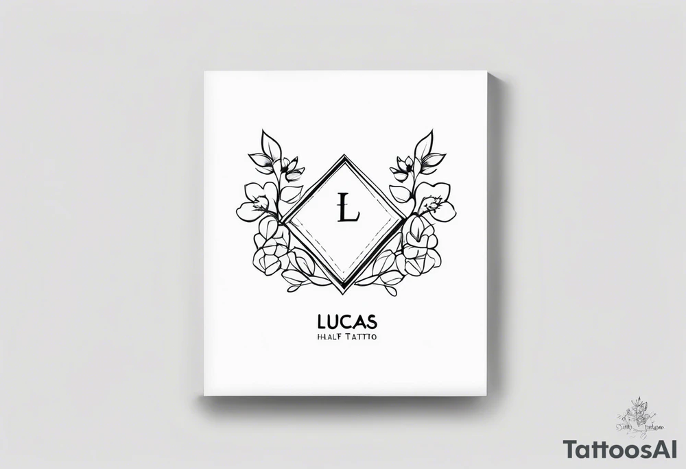 minimalist mini tattoo for couples (half mom and half dad), of our son's name "Lucas" tattoo idea