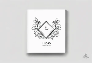 minimalist mini tattoo for couples (half mom and half dad), of our son's name "Lucas" tattoo idea