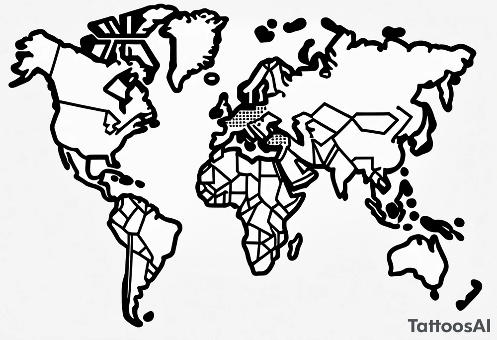 travel, world map, leg tattoo tattoo idea