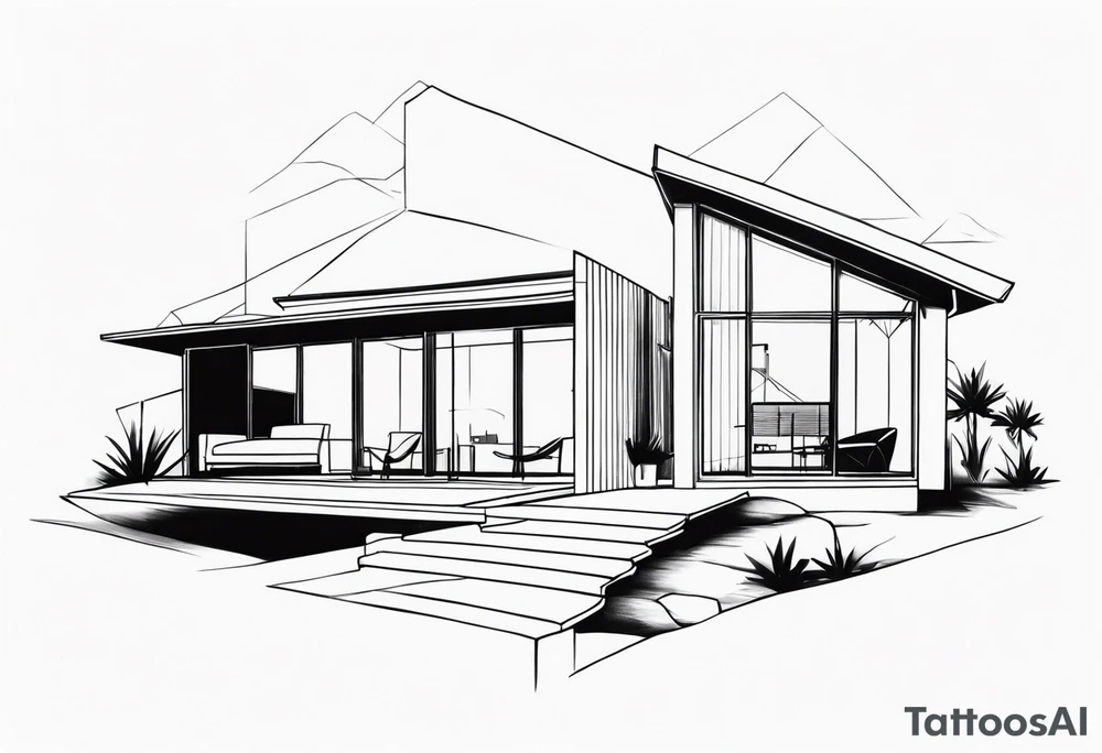 casa em chamas tattoo idea