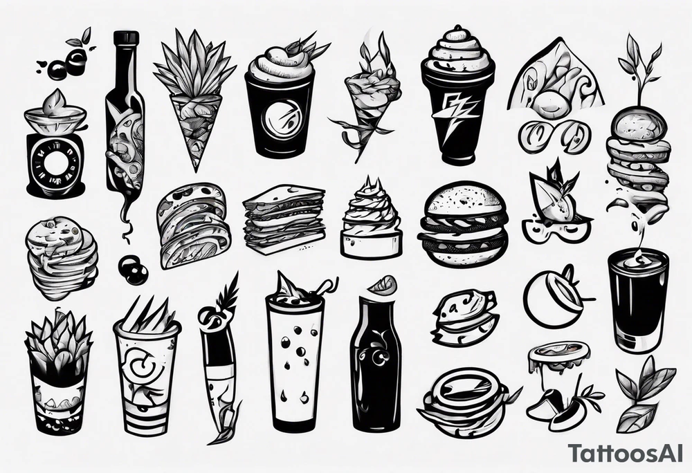 flash art
food tattoo idea