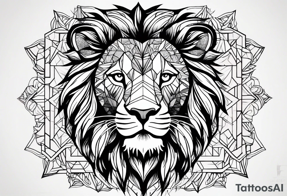 a psychedelic lion tattoo idea