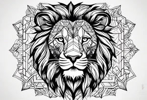 a psychedelic lion tattoo idea
