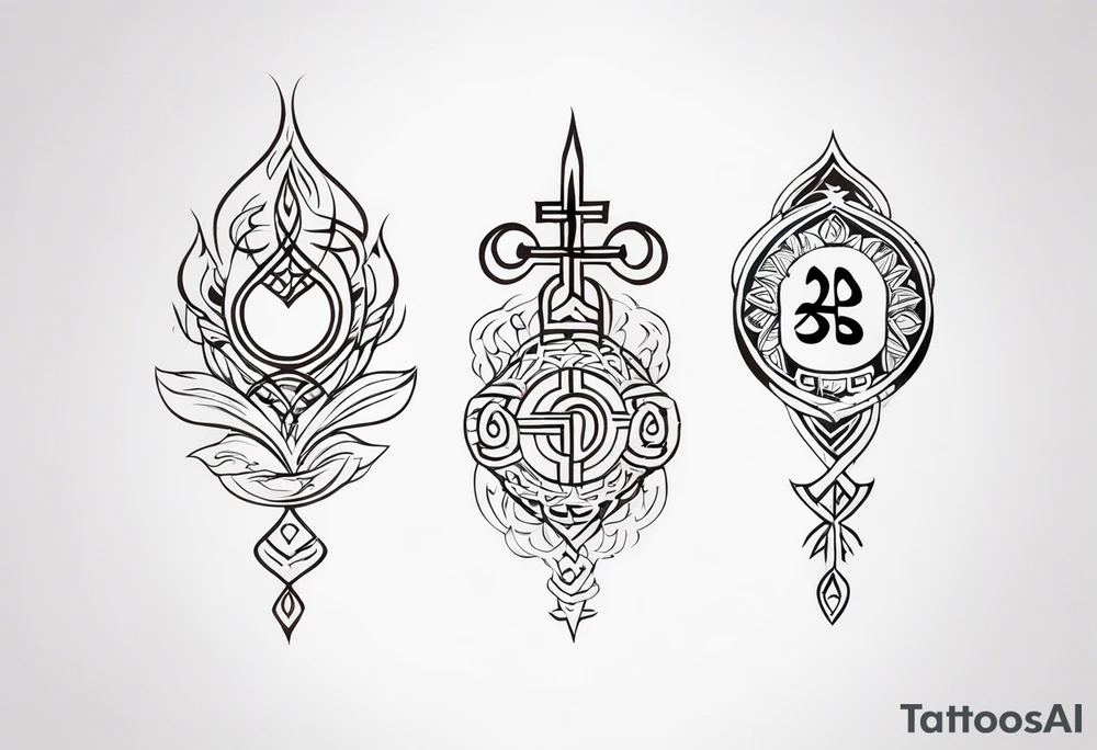 baybayin tribal Filipino vertical tattoo tattoo idea