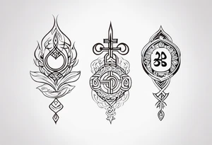 baybayin tribal Filipino vertical tattoo tattoo idea