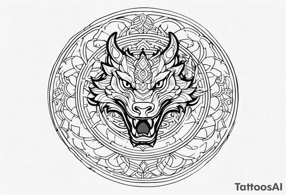 Circle Dragon Mandala tattoo idea