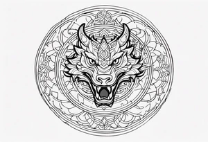 Circle Dragon Mandala tattoo idea
