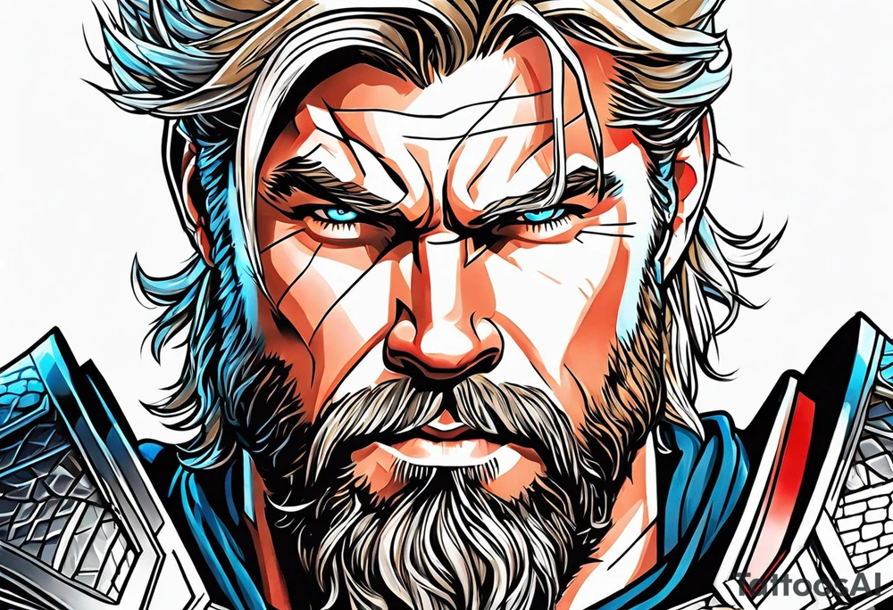 The Mighty Thor that looks like the Chris Hemsworth version tattoo idea