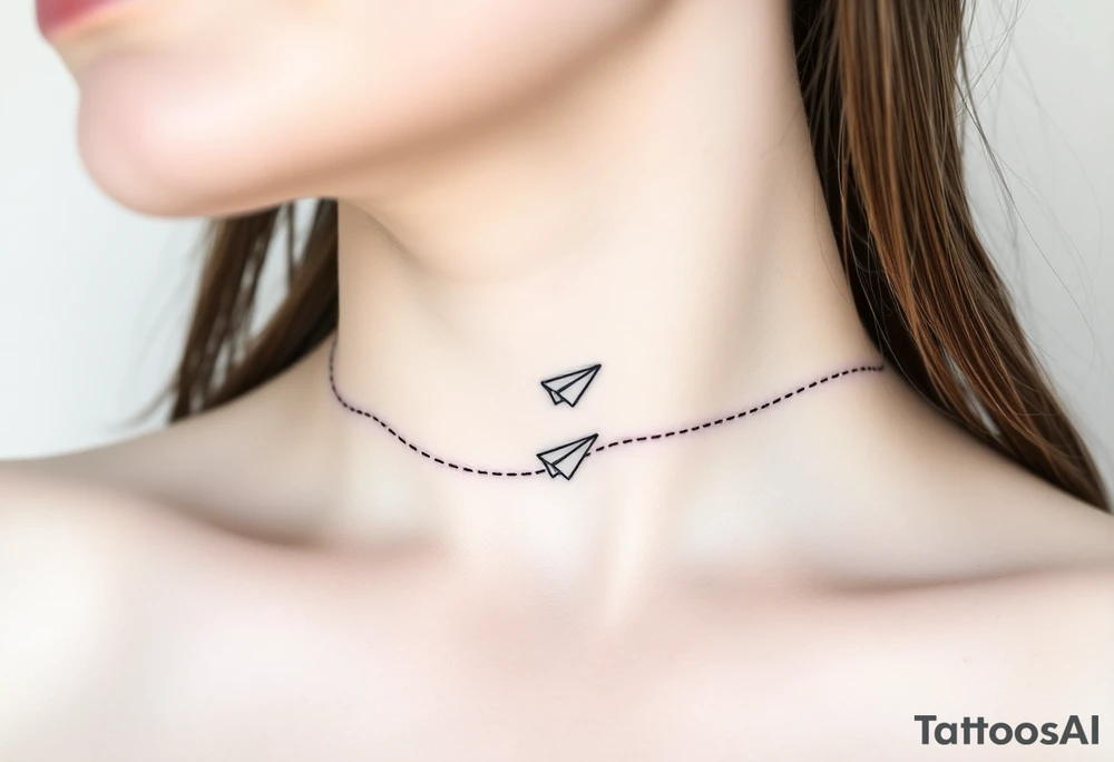Line tattoo scene with paper plane, play symbol, pause symbol, stop symbol, rewind symbol, mental health awareness tattoo idea