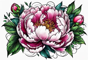 Peony garden ankle tattoo idea