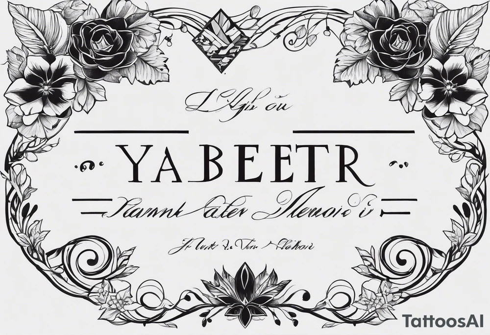 I want to create a small side neck tattoo which combines elements that represent my mother's last name, 'Yaber,' which originates from Lebanon, and my father's last name, 'Kleinert,' which is German tattoo idea