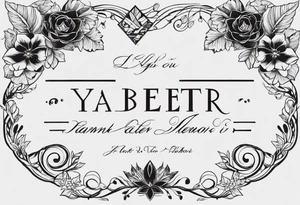 I want to create a small side neck tattoo which combines elements that represent my mother's last name, 'Yaber,' which originates from Lebanon, and my father's last name, 'Kleinert,' which is German tattoo idea