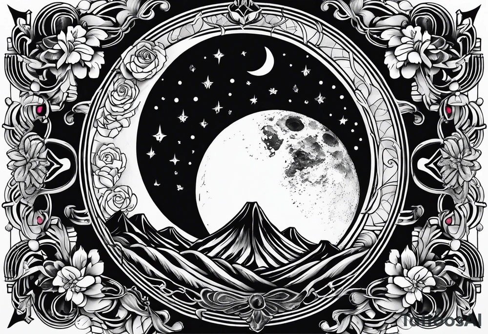 sacred moon tattoo idea