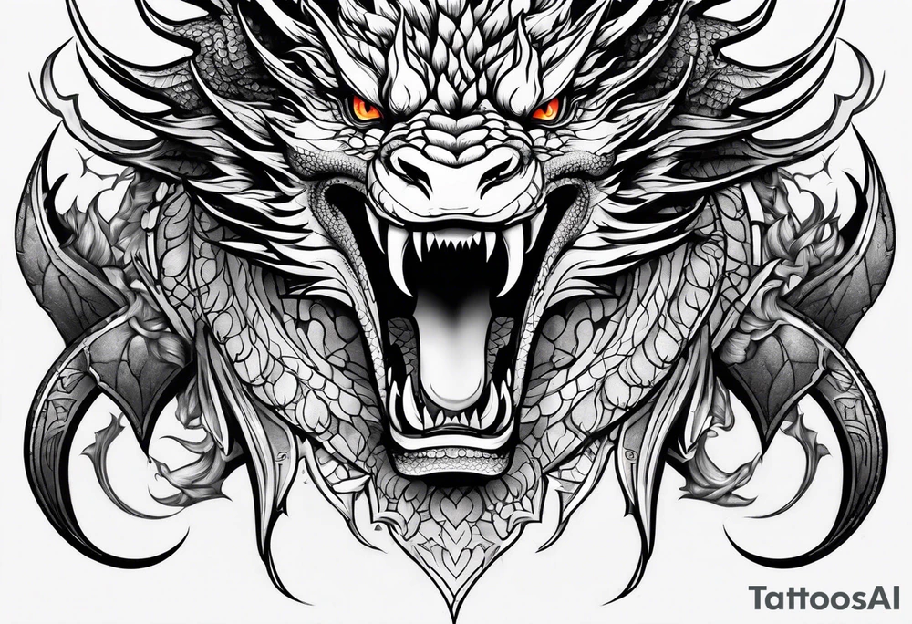 Dragon face tattoo idea